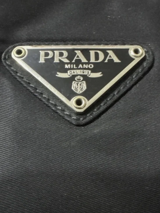 Prada Black Nylon Messenger Crossbody with Triangle Logo