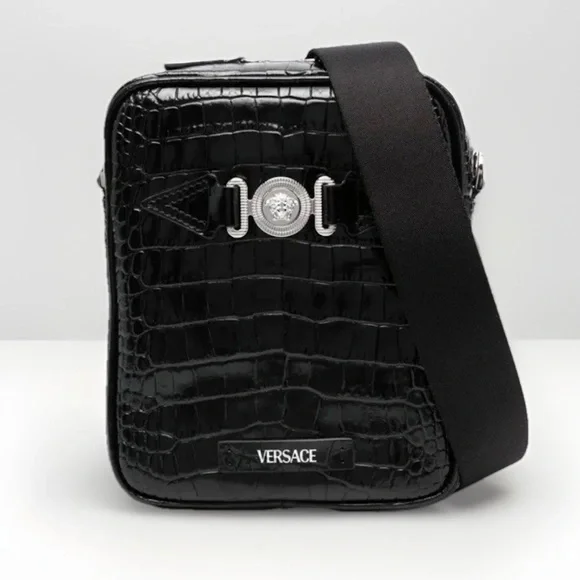 Versace Medusa Biggie crocodile-embossed crossbody bag $1400