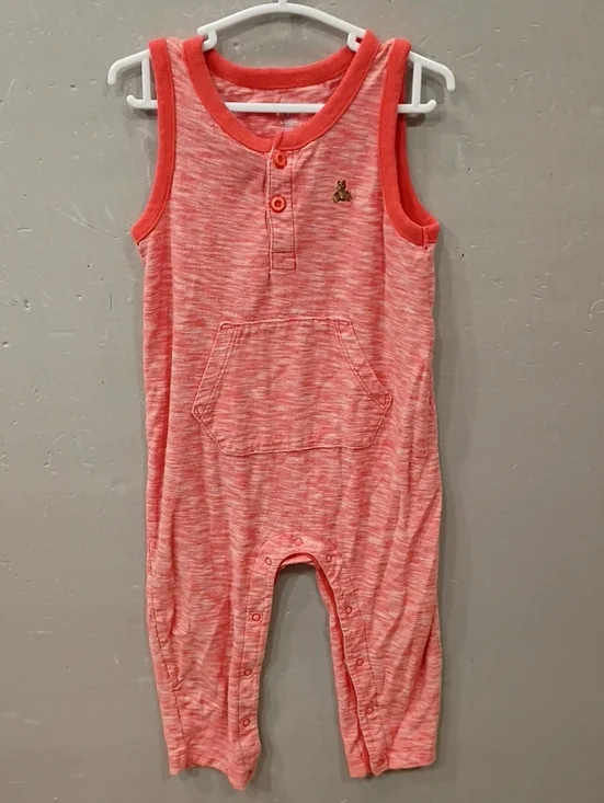 Baby GAP Coral Mélange Sleeveless Romper with Pocket