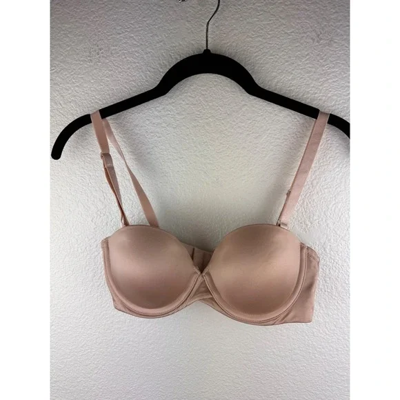 Maidenform Strapless Underwire Bra Convertible Beige 34B Nude‎ Smooth Everyday
