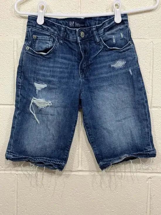 Gap Girls' Denim Bermuda Shorts Size 12 distressed