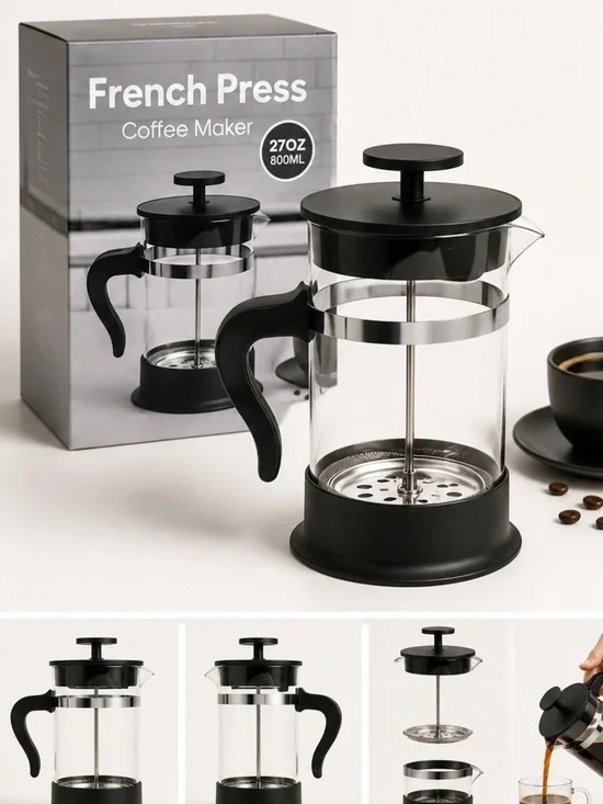 French press Classic Black French Press Coffee Maker - 27oz NEW IN BOX