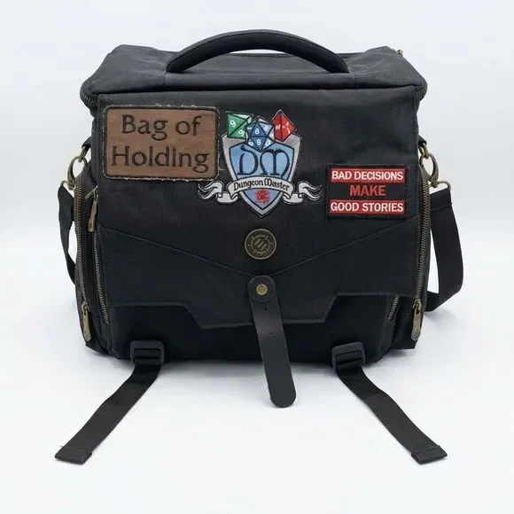 D&D Bag of Holding DM Dungeon Master Messenger Bag Crossbody Patches TTRPG