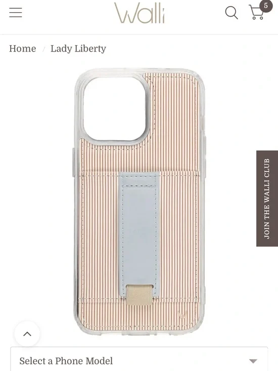Wallis Lady Liberty Case with Light Blue Strap iPhone 15