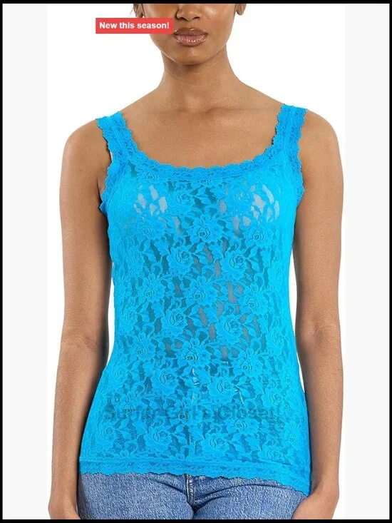 Unlined Stretch Lace Pull On Camisole with Wide Straps