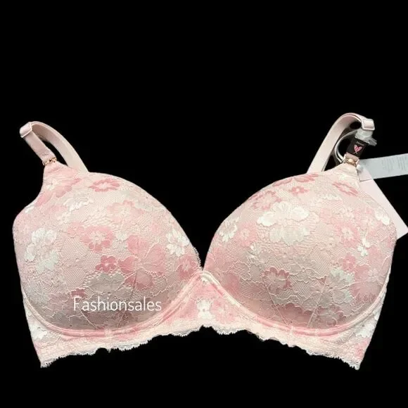 Victorias Secret Supersoft Body Maternity Nursing Wireless lace bra Pink 38D