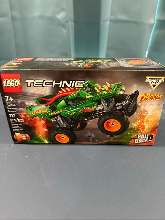 LEGO Technic Monster Jam Dragon Truck in Green with Orange Wheels