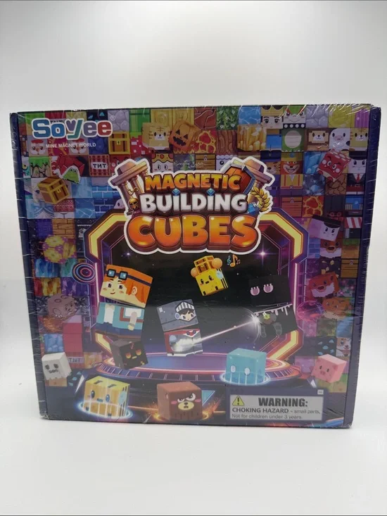 Soyee Mine Magnet World Magnetic Building Cubes STEM Toy Multicolor 200 pcs New