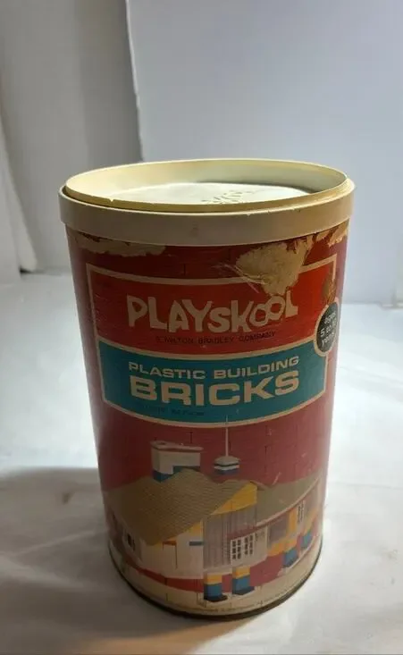 Vintage Playskool Plastic Building Bricks Set