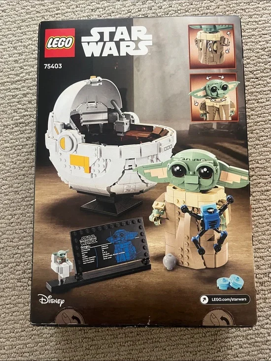 Lego Star Wars Grogu with hover pram, new in box