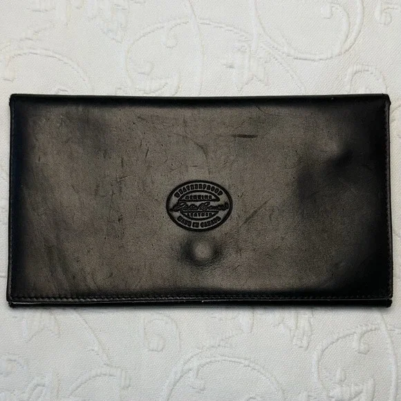 Vintage 90s Canada Eddie Bauer Black Genuine Leather Document Passport‎ Holder