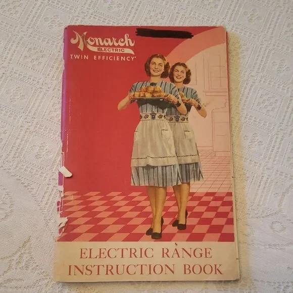 Vintage 1960s Monarch Electric Range Instruction Book w / Recipes