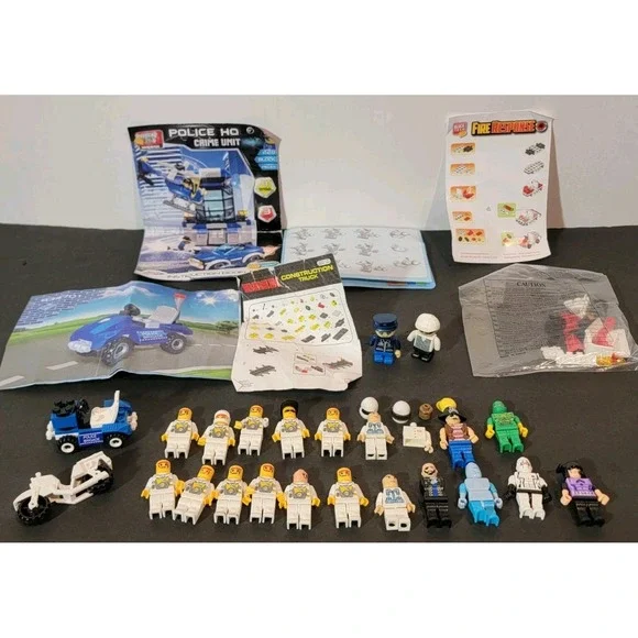 Mixed Lot Building Blocks, Brix, Bric tek, Ban Bao, ToBees Minifigures Parts Set