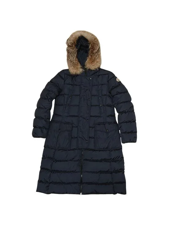 Moncler Khloe Down Coat Navy Fur Belt Included 4