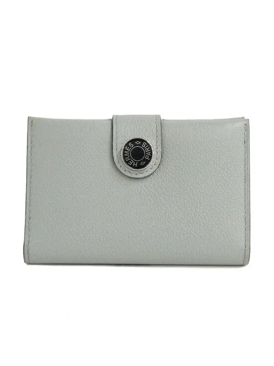 Hermes Card Case M S Evercolor Gray Sellier