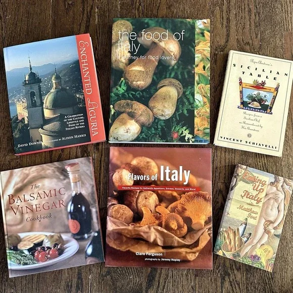 Italian Cookbook Lot 6‎ Hardcover Books Sicily Liguria Regional Cooking Recipes