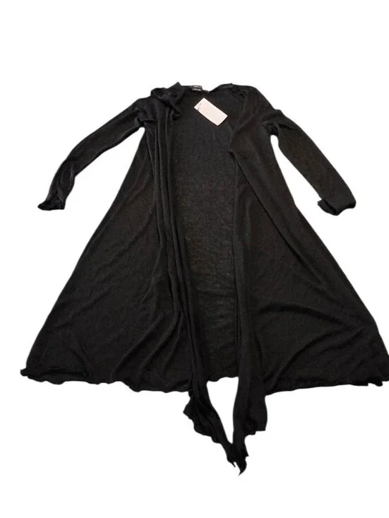 NWT BCBG Black Open-Front Lightweight Longsleeve Long Cardigan SizeXS/S i37