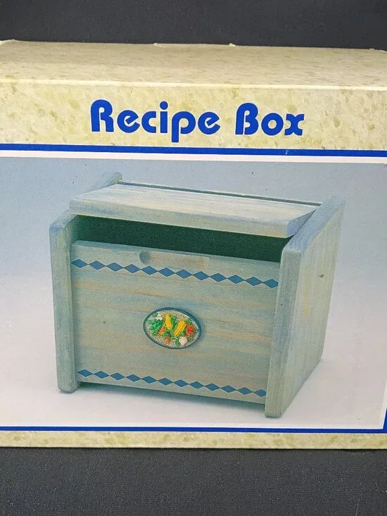 Cottagecore Wooden Recipe Box Country Kitchen