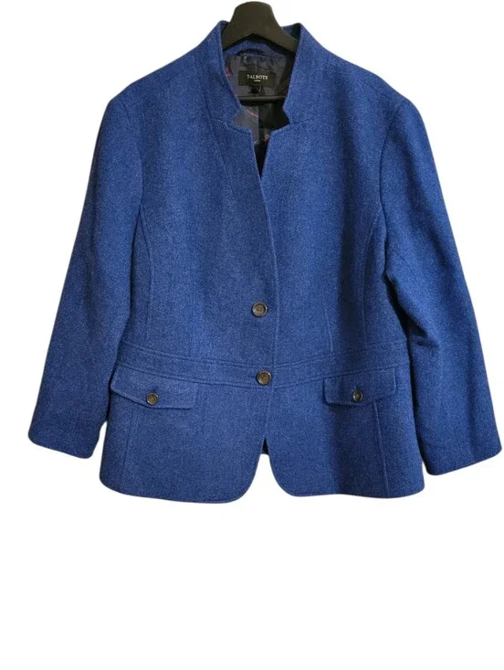 Talbots Blue Wool Blend Blazer Jacket