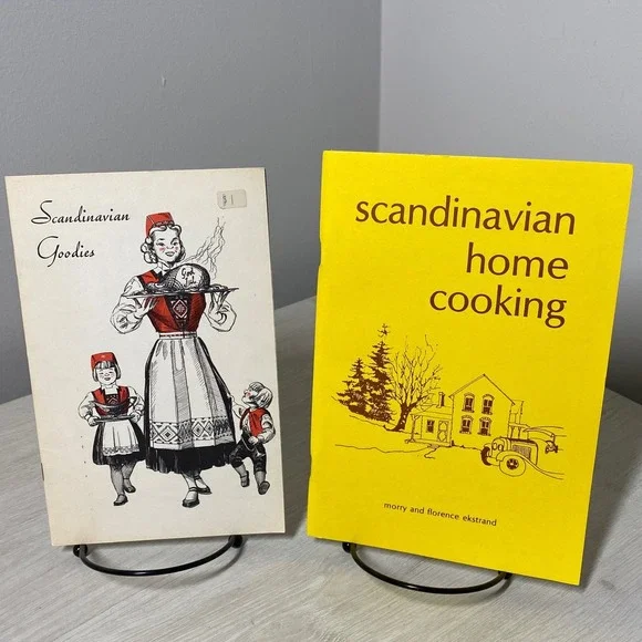 Vintage Scandinavian Cookbook Set 1955 Goodies 1976 Home Cooking Nordic Recipes