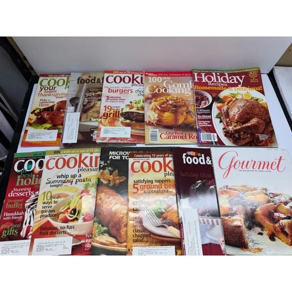 Vintage Cooking Magazine Lot 11 Cooking Pleasures Food & Wine Gourmet 2005-2008