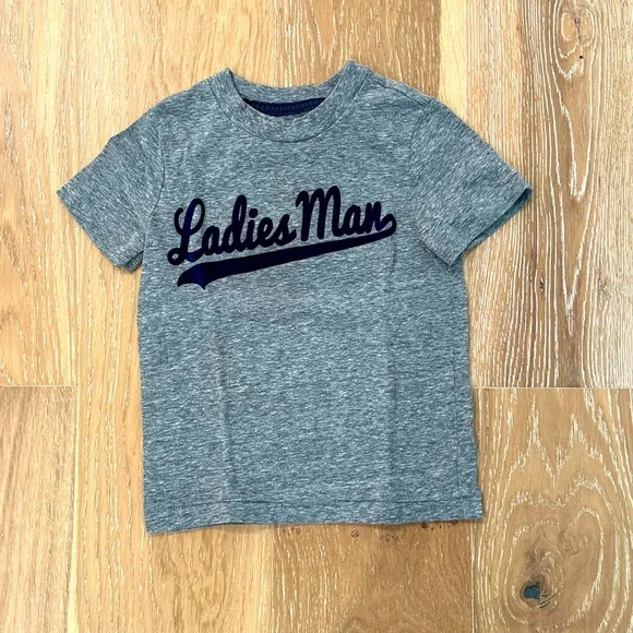 Boys Ladies Man T-Shirt gray‎ with appliqué size 2T