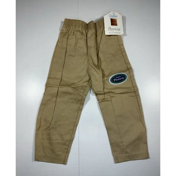 Carter's Playwear‎ Vintage 90's Boy's Pants 2T Khaki 100% Cotton NEW With Tags