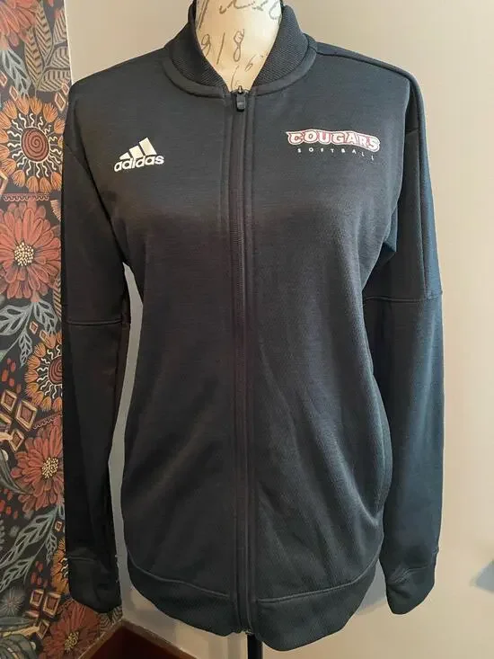 Adidas Cougars Softball Black Track Jacket Size Small