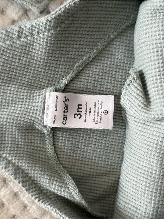 Carter's Light Sage Waffle-Knit Baby Jacket