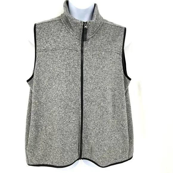 Eddie Bauer Womens Gray Radiator Fleece Sleeveless Full Zip Vest Size 2XL