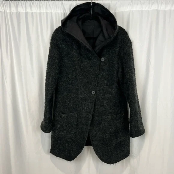 John Caruana Mohair Hooded Jacket Reversible Vintage 80's