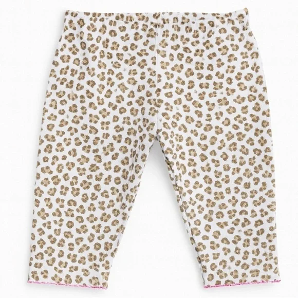 Leopard Print Bottoms With Pink Stitch Detail