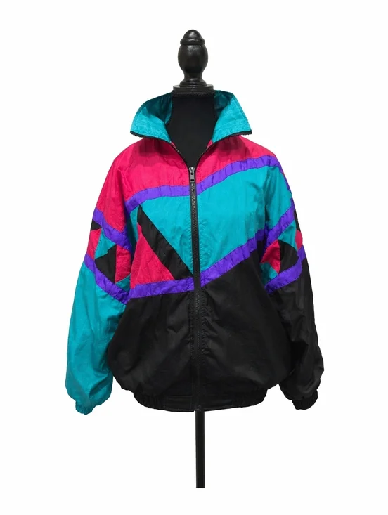 Slade 80s Colorblock Windbreaker Jacket - VINTAGE - SMALL