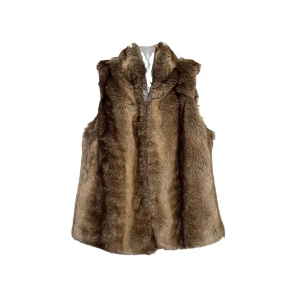 Woodland Faux Fur Vest Women's Small Cashmere Blend Winter Outerwear Boho Casual