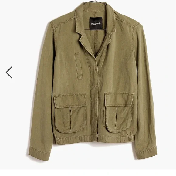 Madewell League lightweight cargo linen‎ blend Green jacket S