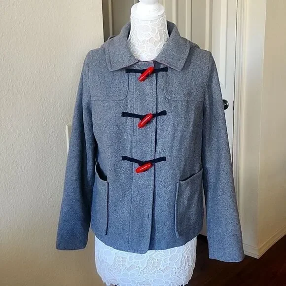 Wool Blend Hooded Preppy Gilmore Girls Academia Y2K Peacoat Size Medium‎