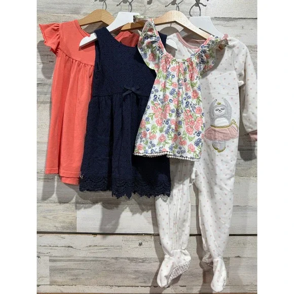 Carter's H&M Isaac‎ Mizrahi Dress Tunic Sleeper Bundle Girls 2T Floral Lace EUC