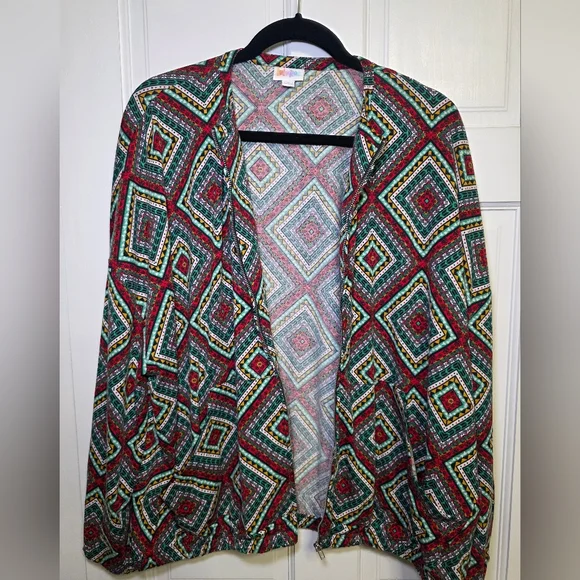 Lularoe Supply Bomber Zip Close Multicolored Jacket- Size Lg NWT