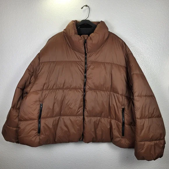 Old Navy‎ Frost-Free Short Puffer Jacket Women's Trident Maple Brown Size 4X