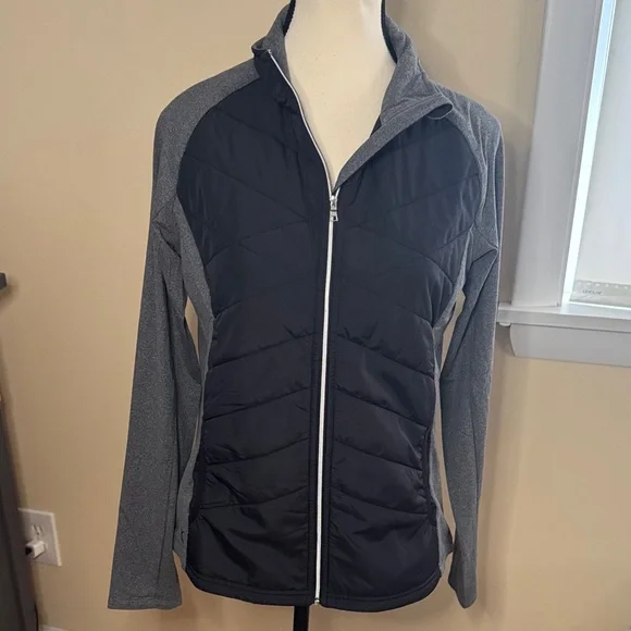 Kate Lord‎ athletic jacket Grey/black color block zip up M