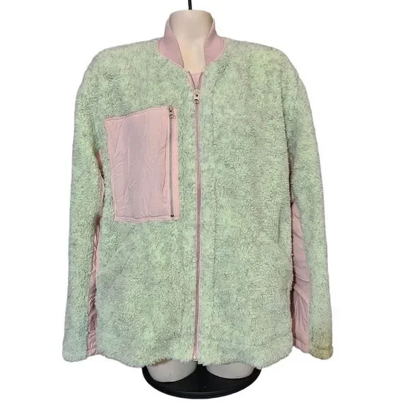 Free People We The Free Mint/Pink Rivington Jacket‎ Size Medium