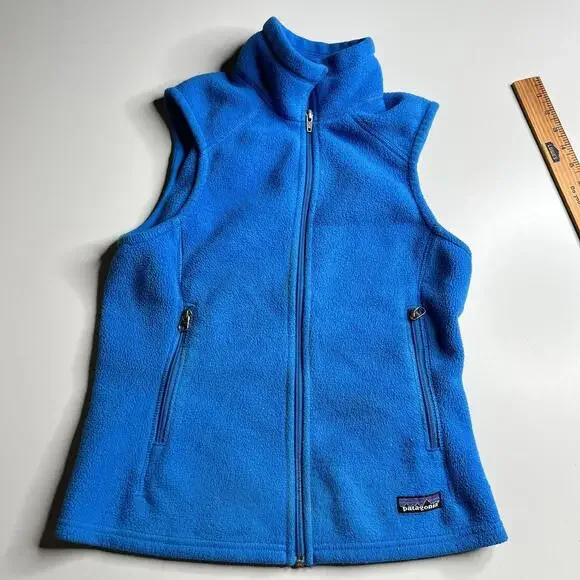 Patagonia‎ Synchilla Fleece Vest Womens Small Blue Full Zip Outdoor Layering