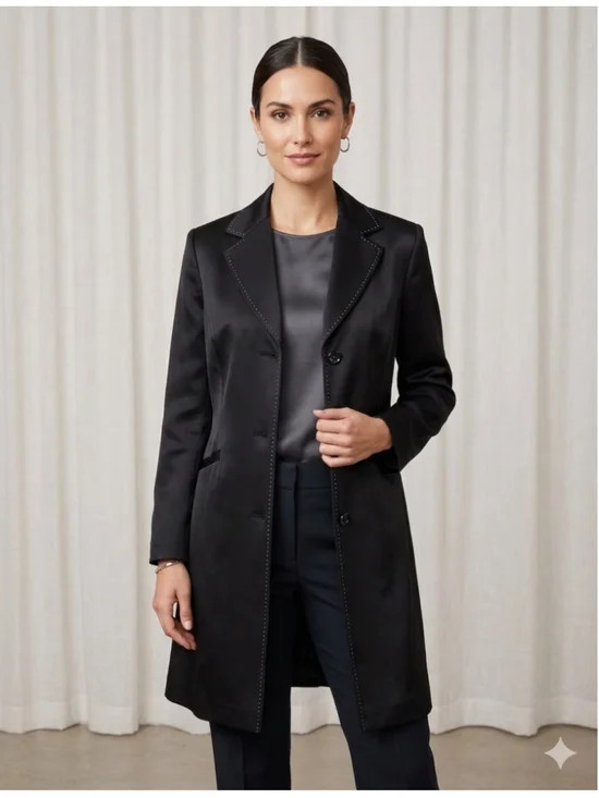 Women's Jones New York Black Blazer Jacket, Size 12, Polka Dot Lining