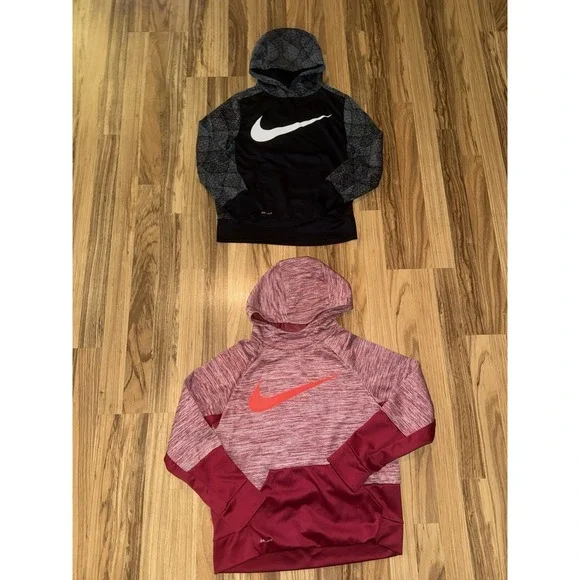 Nike Boys M Medium 10/12 Dri-fit Hooded Sweatshirt Lot‎ Of 2 Hoodie