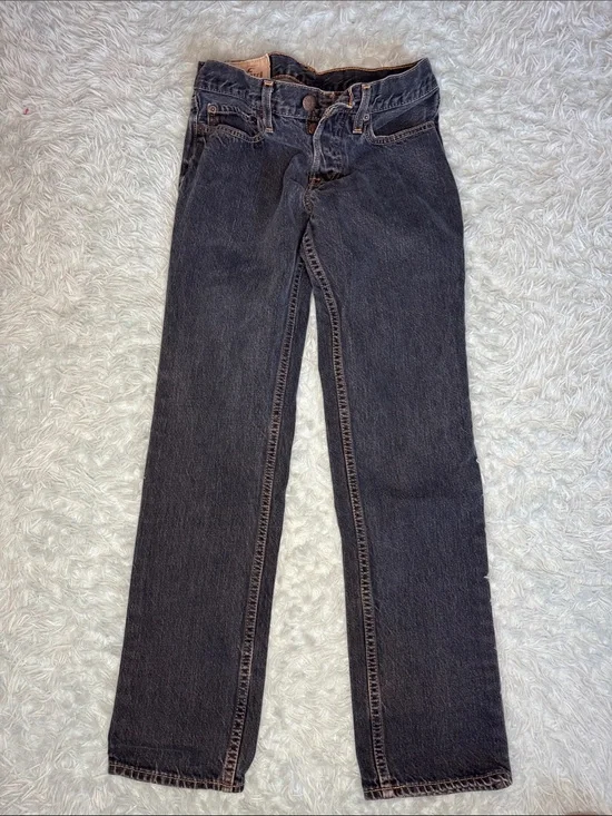 Hollister button fly slim Straight Jeans - Black 28x30