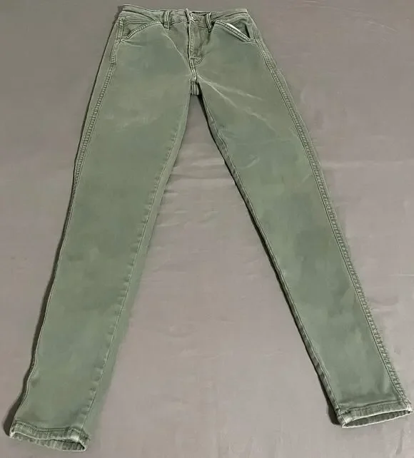 American Eagle Womens 2 Green Next Level Stretch High Rise Slim Jegging Jeans