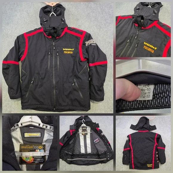 Volkl Motiontex Jacket Mens Medium Black Hooded Ski Waterproof Insulated Pockets