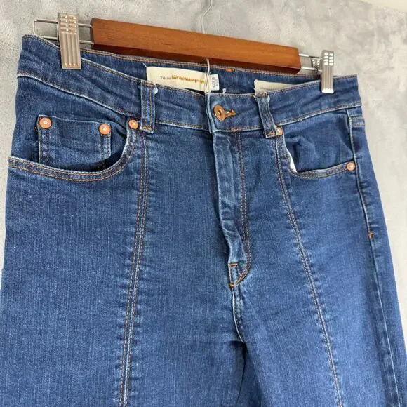Pilcro & The Letterpress High Rise Straight Leg Seamed Jeans Denim Womens‎ 28