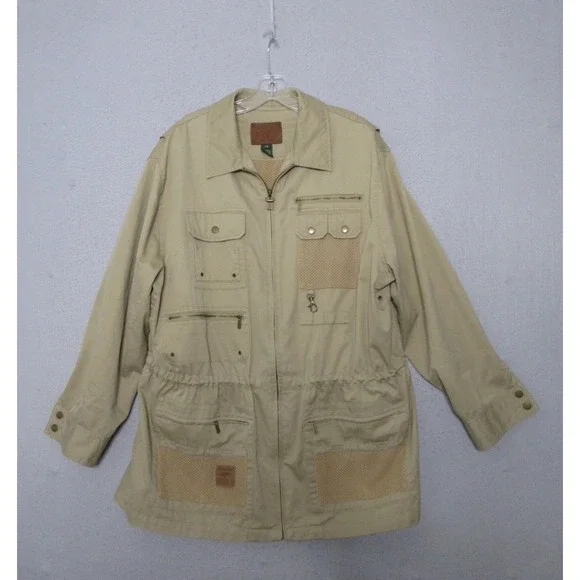 Vintage Ralph Lauren Jacket Mens 2X Khaki Safari Outfitters Field Utility READ