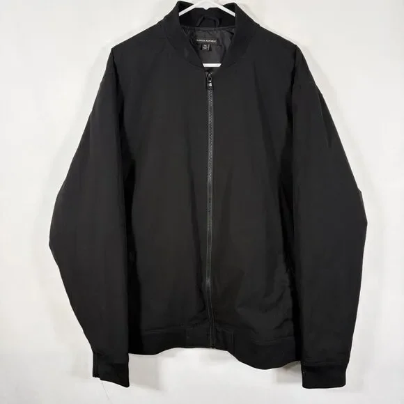 Banana Republic Full Zip Insulated Bomber Jacket Mens XXL 2XL Snap Pockets EUC